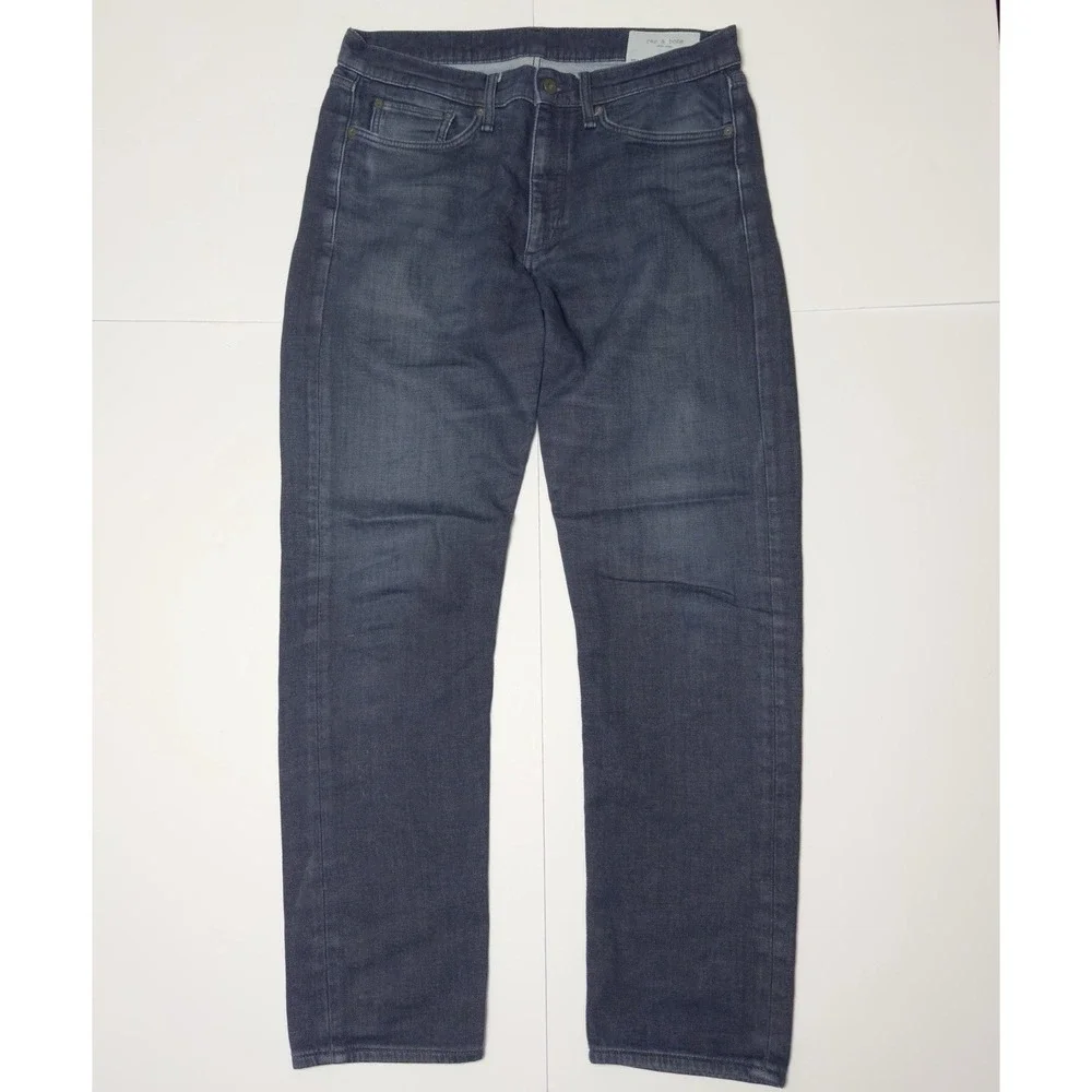 rag & bone Men's Fit 2 Slim Jeans Dark Wash Size 34x30 Stretch Designer Luxury